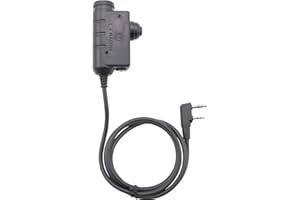 EARMOR Tactical Kenwood, Baofeng Version PTT Military Standard 7.0 Plug for Radio Adapter Black