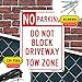 No Parking Do Not Block Driveway Tow Zone Sign, 10x14 Inches, Rust Free .040 Aluminum, Fade Resistant, Made in USA by My Sign Center