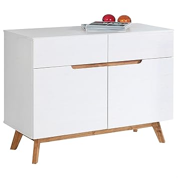 IDIMEX Kommode Tibor Anrichte im nordischen Design, Sideboard im skandinavischen Stil mit 2 Türen und 2 Schubladen, Kiefer ma