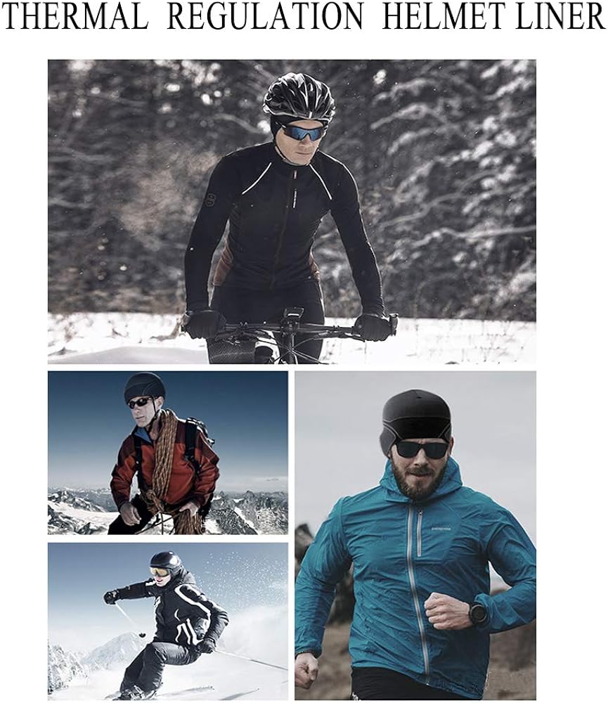 3 Pack Cooling Skull Cap Helmet Liner Sweat Wicking Cycling Running Hat for Men Women: Clothing
