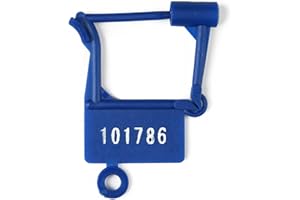 SSSEALTAG Plastic Padlock Seals Tags Disposable Self-Locking Numbered Tag Tamper Proof Security Padlocks Lable for Luggage, Bag, Clothes, Shose(Blue,20pcs)