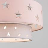 MiniSun Modern Pink and Dark Grey Cut Out Star Ceiling Light Shade 300mm view 6