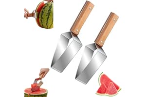 Stainless Steel Watermelon Slicer, 2026 New Triangle Watermelon Cutter with Wooden Handle,Portable Melon Fruit Cutter,Quickly
