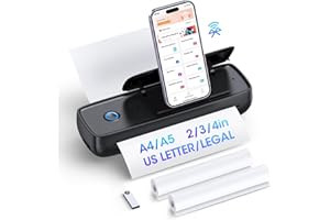 GUTHERREN Portable-Printer with Phone Holder, Thermal-Wireless-Bluetooth-Mini Inkless-Printer for Travel Support 8.5" X 11" US Letter&Legal A4&A5 Thermal Paper, Compatible with Android and iOS Phone&Laptop
