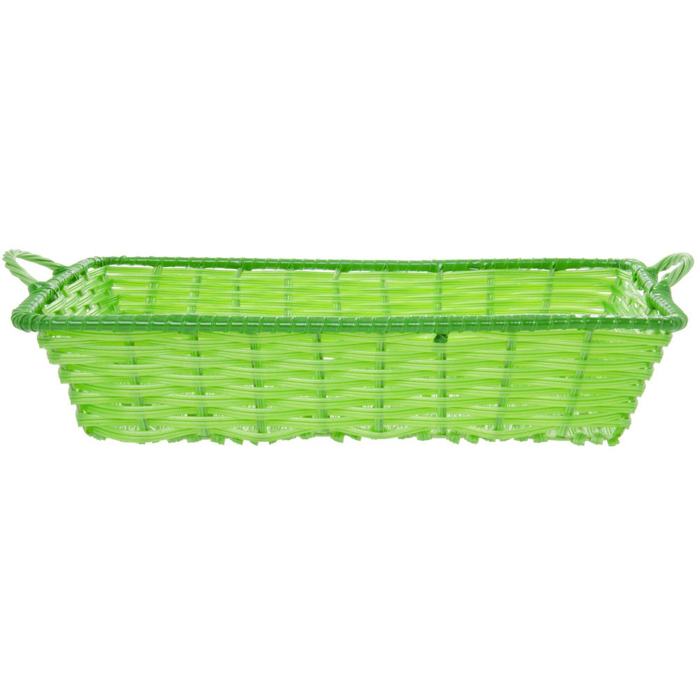 Storage Basket with Handles, Green, Rectangular 18"L x 12