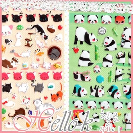Amazon Co Jp ハングルシール ステッカープクプクkawaii動物ステッカー シール 文具 Korean Selectshop ｈello ｋ シール 韓国雑貨 一枚入り ｄウサギ ホーム キッチン