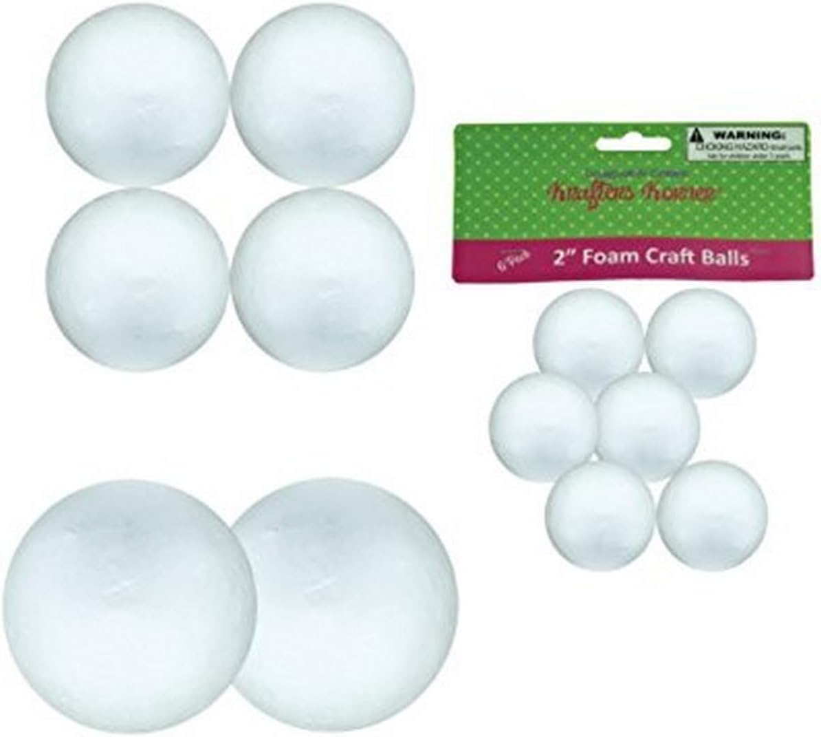 JT Crafts Large Foam Craft Balls-12 Pack