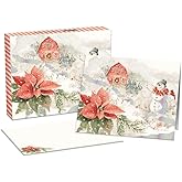 Lang, Poinsettia Village Boxed Christmas Cards