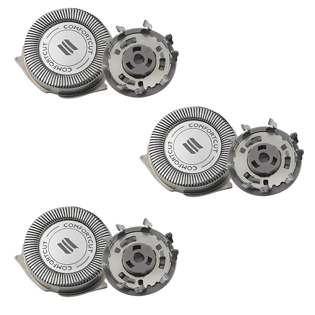 XUKZIMA 3 Pcs SH30/50 Shaver Heads Replacement Compatible with Phili, Series 5000, 3000, 1000 Replacement Blades with Cleaning Brush Wet Dry Shaver Accessories for AT8xx/AT7xx/PT8xx/PT7xx/S5xxx