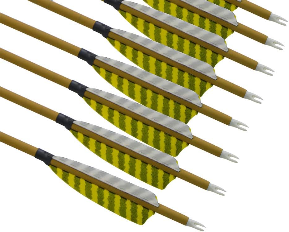 ACCMOS 12 Pezzi 32 Pollici Caccia Freccia di Carbonio ID 4,2 mm Spine 800 con 4 Piuma di Tacchino per Tiro con L'Arco Tiro Accessori per Arco (Spine 800, 32 inch