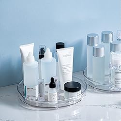 FIVOF Lazy Susan Round Plastic Clear Rotating
