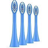 ORDO Replacement Sonic Toothbrush Heads with Pulse Technology for Teeth Cleaning, Plaque Removal, Silicone Polishing, Deep Clean Bristles, Adults, Pack of 4, Arctic Blue