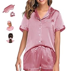 Womens Pajama Sets XS-4XL Silk Satin Pajamas Set