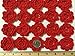 PEPPERLONELY Brand 20PC Red Eight Petals 2 Inch Crocheted Flower Appliques Embellishments