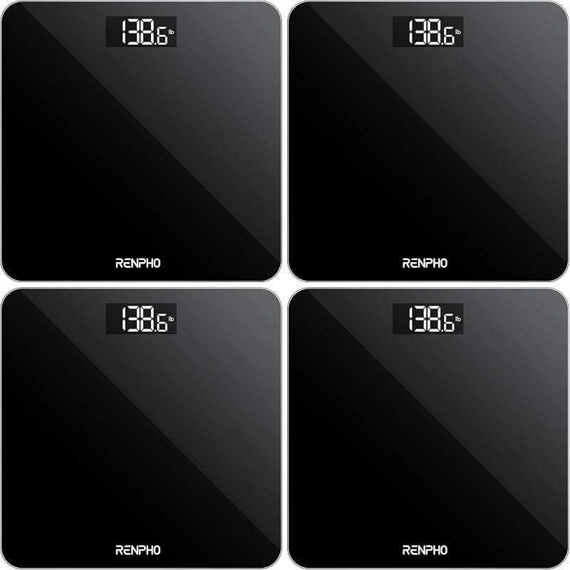 RENPHO Digital Bathroom Scale Body Weight with LED Display Black Core 1S Pack