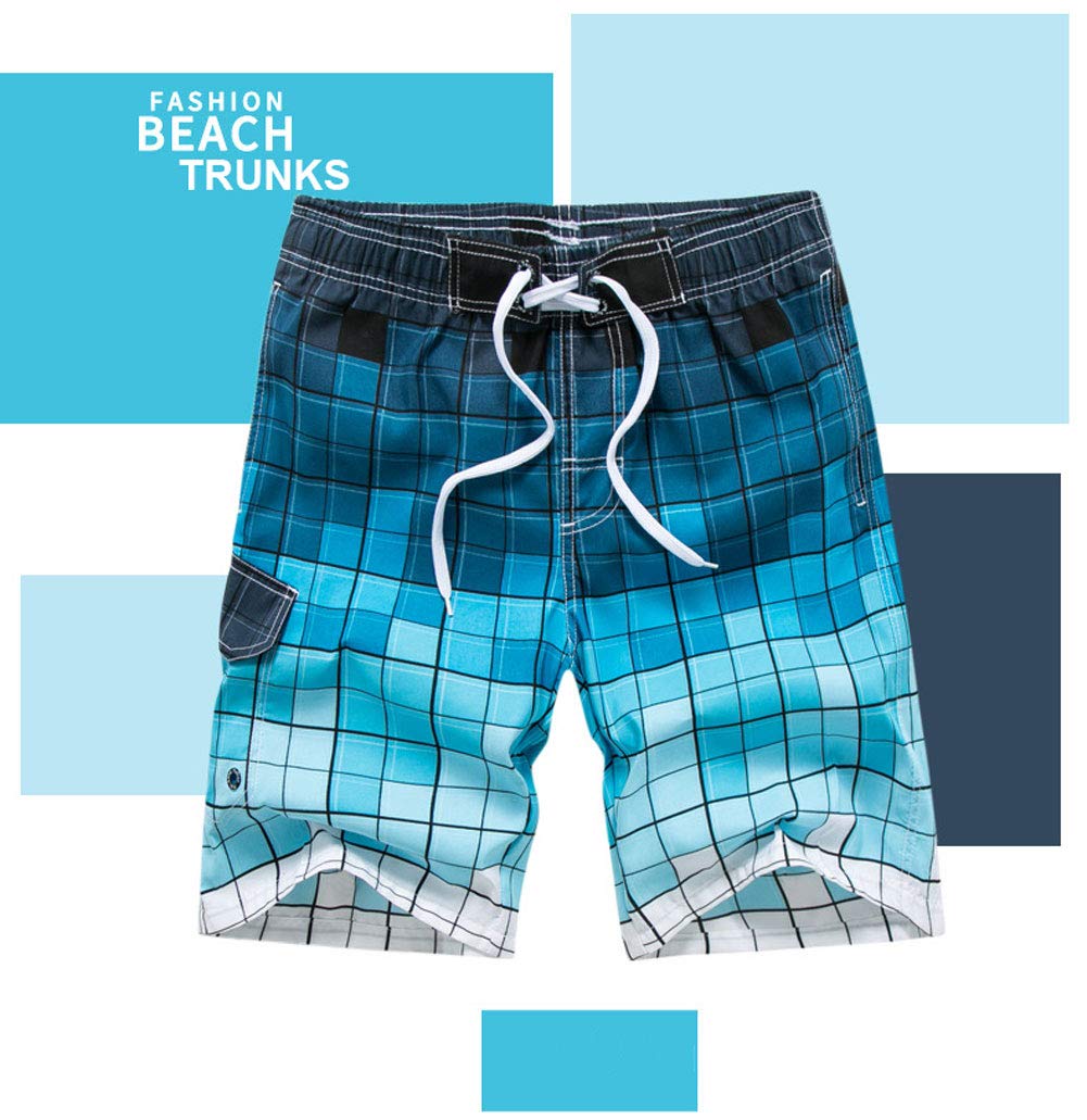 Ophestin Mens Quick Dry Swim Trunks, Blue, 4X-Large