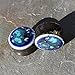 Pair - Bioluminescent Blue Glass Ear Plugs Organic Handmade double-flared gauges stretchers body jewelry