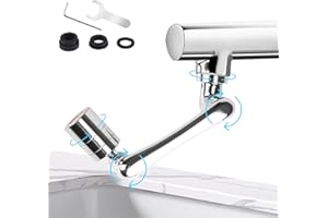 JYXINDZKJ YCYYYDS Faucet Extender, Rotating Faucet Extender 1440° Swivel Faucet Extender Aerator Splash Filter Kitchen Tap Extend with 2 Water Outlet Modes for Bathroom Kitchen Sink (Silver)