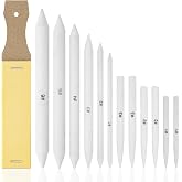 Aenir Blending Stumps for Drawing, Tortillons Blending Stumps Set of 13 Pack with Sandpaper Pencil Sharpener, Paper Art Blenders Tools for Charcoal, Graphite, Drawing Tools for Artists. (13)
