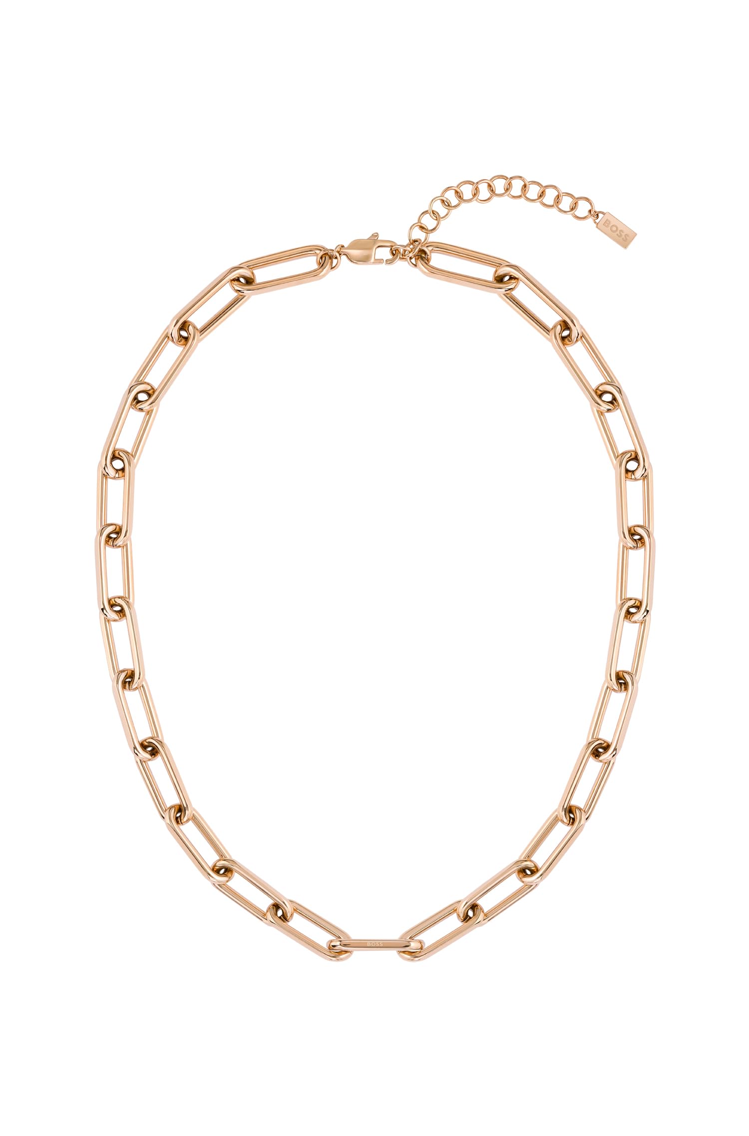 BOSS Jewelry Women's TESSA Collection Link Necklace in Carnation Gold - 1580200