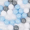 WINTECY Pack of 100 Plastic Balls, 2.2 inches/5.5 cm, BPA Free Pit Balls Crush Proof Ocean Balls Phthalate Free for Boys Girls Toddlers Indoor Outdoor