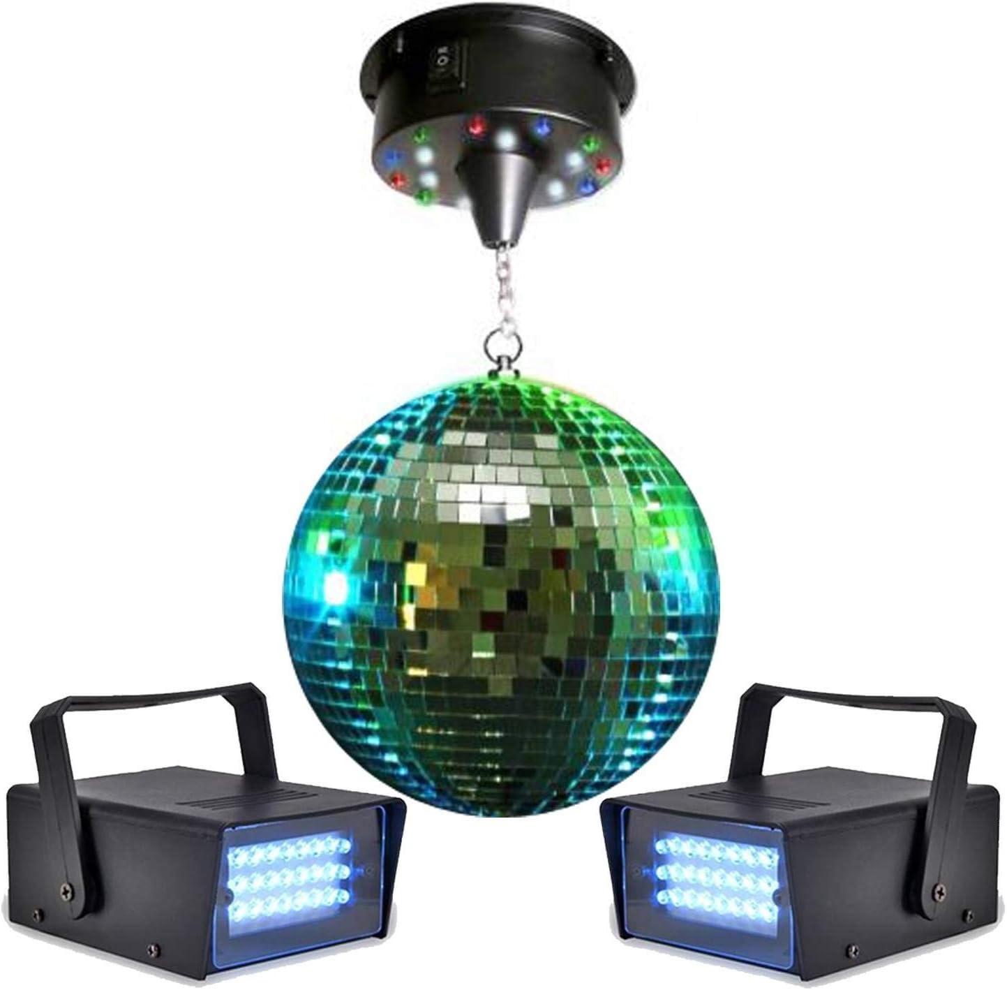 Disco Ball 30 cm 18 LED Strobes + 2x Mini Motor with lytor