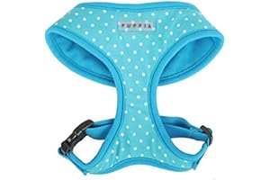 Puppia Dotty Dog Harness Over-The-Head No Pull No Choke Walking Training Adjustable for Small & Medium Dog, Large, Sky Blue