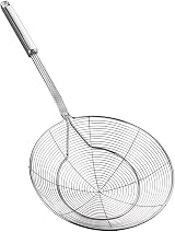 YFWOOD Strainer Skimmer Spider Ladle, Stainless Steel 7.9in Basket, 45cm Handle