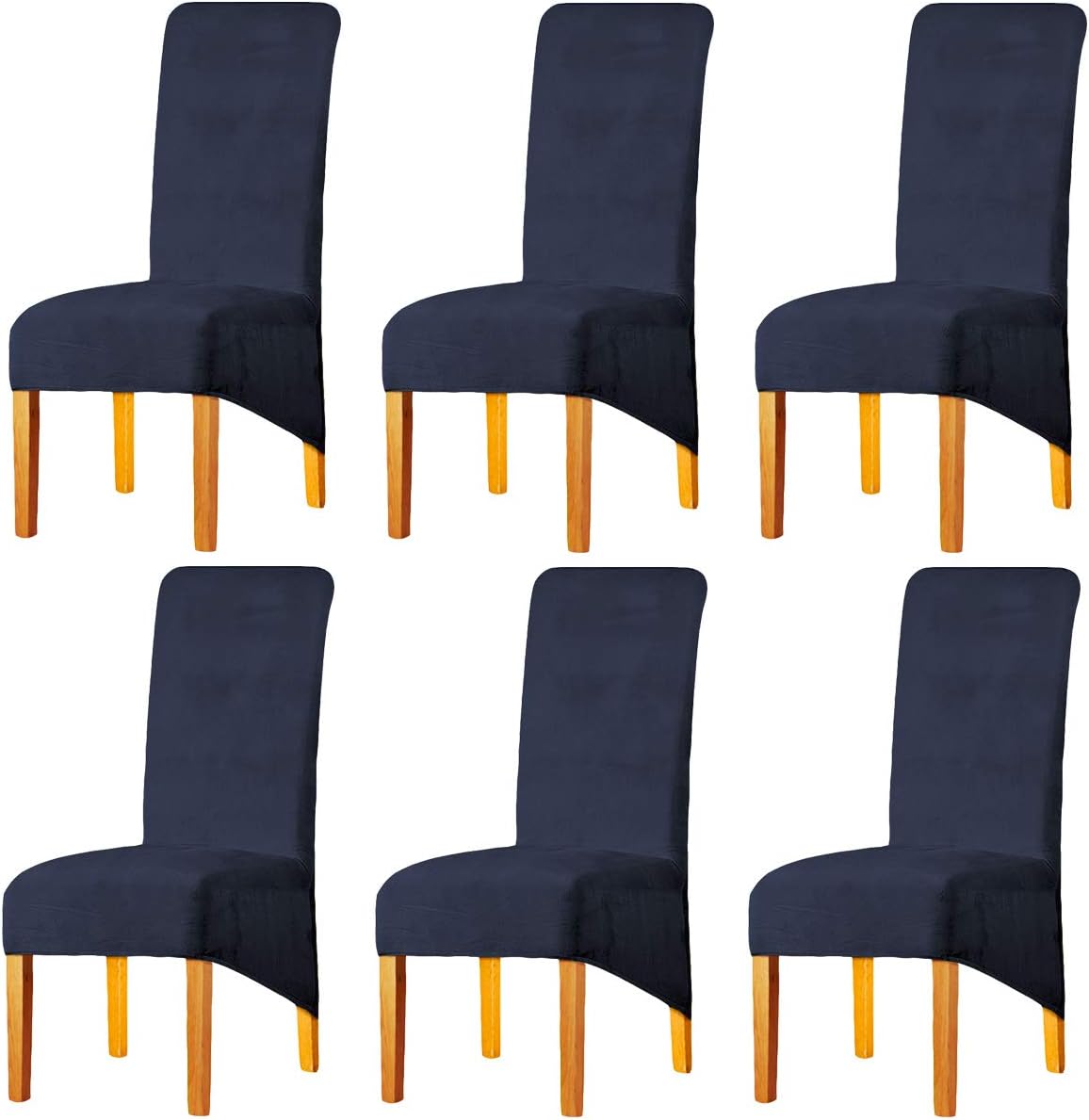 LANSHENG Velvet Dining Chair Covers, Stretch High Back Chair Seat Protector Slipcovers