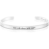 Inspirational Gifts for Women Cuff Bracelet Quote Jewelry Hard Time Gift for Friends