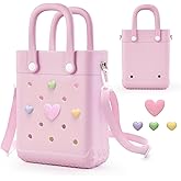 Mini Rubber Tote Bag with 4 Resin Charms Mini Crossbody X-Small Rubber Beach Bag
