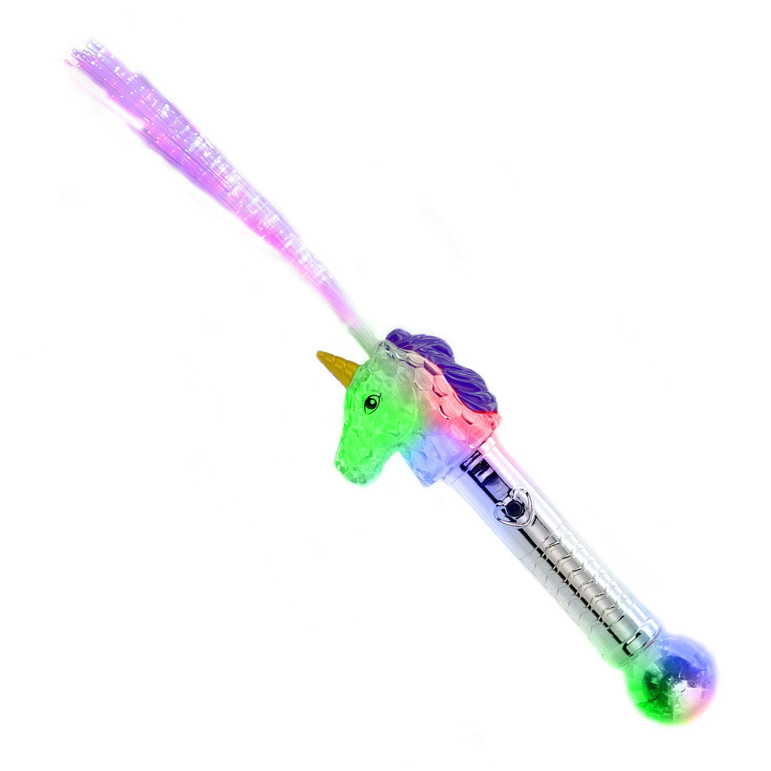 The Glowhouse Unicorn Fibre Optic Wand Multi Colour Flashing Unicorn Toy