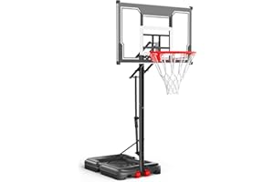 MAYFIRE Basketball Hoop Outdoor with 45 Inch Shatterproof Backboard, Portable Basketball Goal System 4.8-10ft Height Adjustable for Kids, Youth, Adults, Backyard/Driveway/Indoor