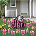 VictoryStore Yard Sign Outdoor Lawn Decorations, It's a Girl! Yard Card, Baby Announcement Set 12397