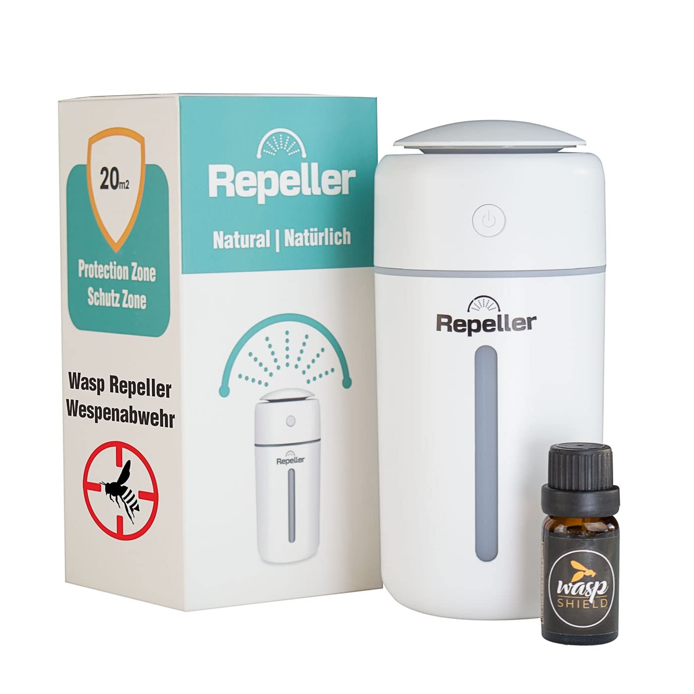 Unique Wasp Repellent | Effective Alternative to Wasp Sprays and Traps | No Deet, Safe to Use Indoors and Outdoors –7hrs Wireless Use | Lasting Up to 6 Months with Cost-Effective Refills Available