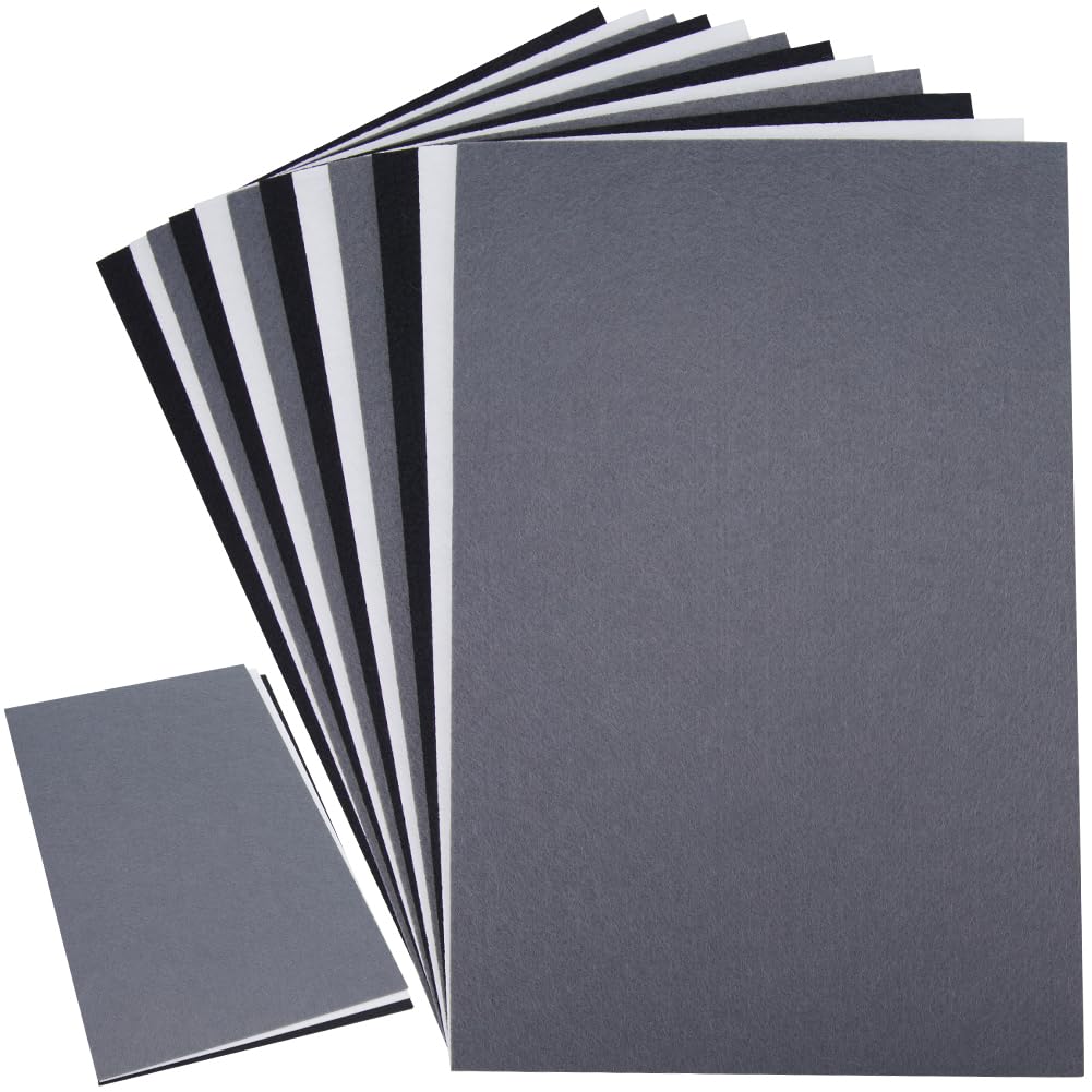 CRASPIRE 21Pcs Felt Fabric Sheets 7.87 x 11.81 inch Non Woven Felt Sheets Black White Grey 2.3mm Thick Patchwork Sewing Felt Fabric Rectangle 3 Colors for DIY Sewing Crafts Handicraft School Projects