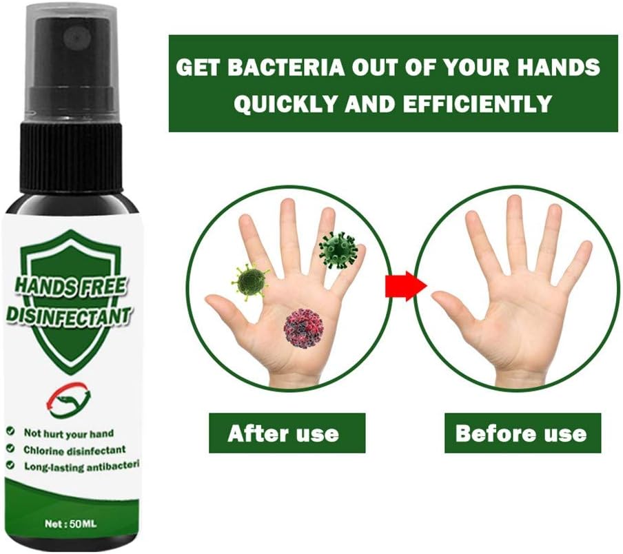 Hands Free Disinfectant - Instant Hand Sanitizing Spray Powerful Natural Hand Sanitizer Wash Free Disinfectant Spray Sanitizer Cleaner, Protect Yourself from Outdoor Environment