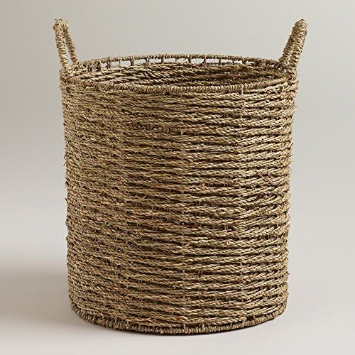 Trista Seagrass Tote Basket 15"W x 15"D x 15"H