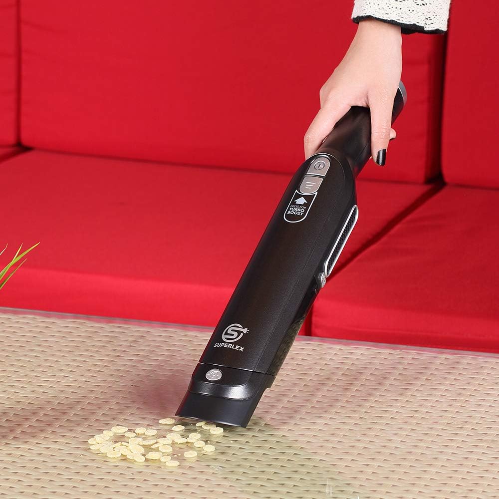 SUPERLEX Cordless Handheld Vacuum Cleaner 2 Modes Hand Vacuum Cleaner Rechargeable with Charging Dock, Dry Hand Stick Vacuum for Kitchen, Mini Car Dust Buster for Home Office Car Food Debris Cleaning -