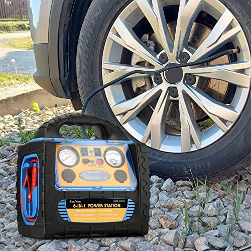 ZunDian 1600 Amp Battery Jump Starter with Air Compressor Car Tire