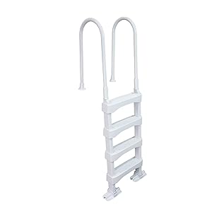 Vinyl Works SLD2 In-Pool 4 Step Ladder for 60 Inch Swimming Pool Walls, White