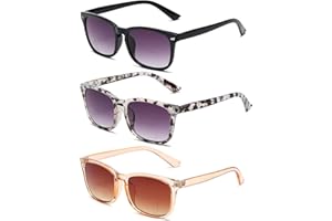 FSRTEP Bifocal Sunglasses For Women Classic Retro Reading Sunglasses 3 Pack UV400 Sun Readers Glasses With Metal Spring +1.75