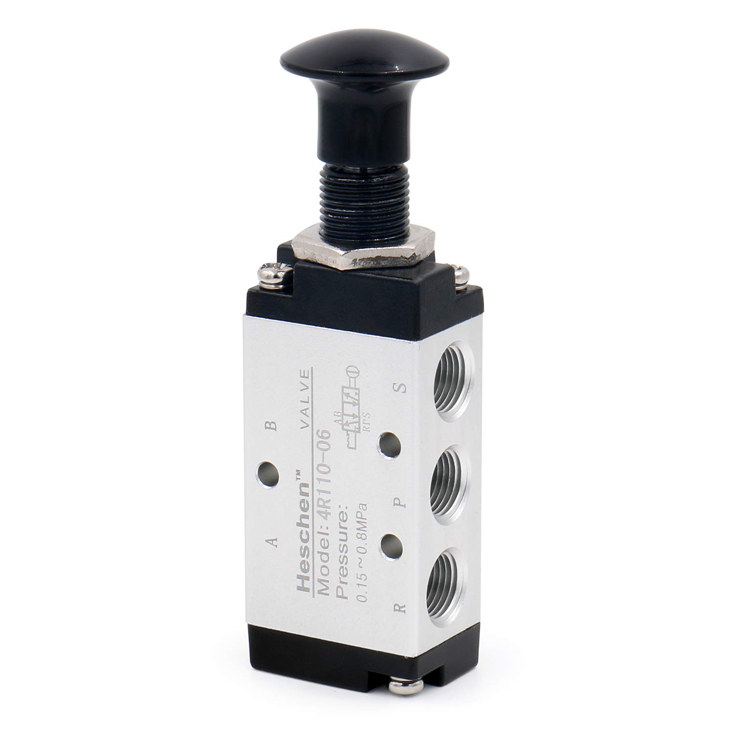Heschen Pneumatic hand draw valve 4R110-06 5 way 2 position PT1/8 Hand return
