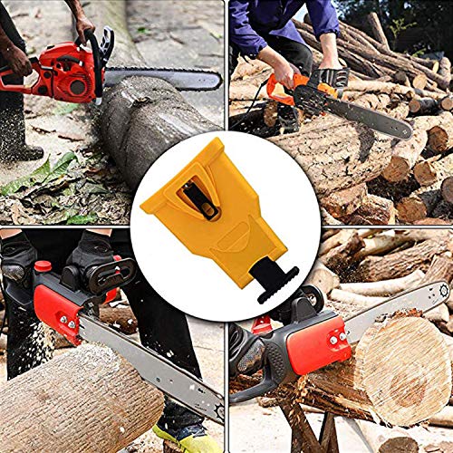 Chainsaw Sharpener,IELECMG Chainsaw Teeth Sharpener Work Sharp Chain Saw Sharpener Kit Chain Saw Blade Sharpener (chainsaw with two holes)