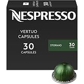 Nespresso Vertuo, Stormio, Dark Roast, 30-Count Coffee Pods | Dark-Roast Coffee Capsules, Rich woody and spicy notes with a smooth body
