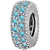 Luluadorn Spacer Charms fits Pandora Bracelets for Women Sparkling Paved Birthstone Charm for Bracelets Necklace Pendant for Women Jewelry