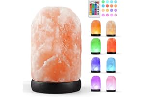 Liuliuyoyo Remote Salt Himalayan Salt Lamp 16 Colors, Natural Crystal Salt Rock Lamp Hand Carved Night Lights, USB Salt Cryst