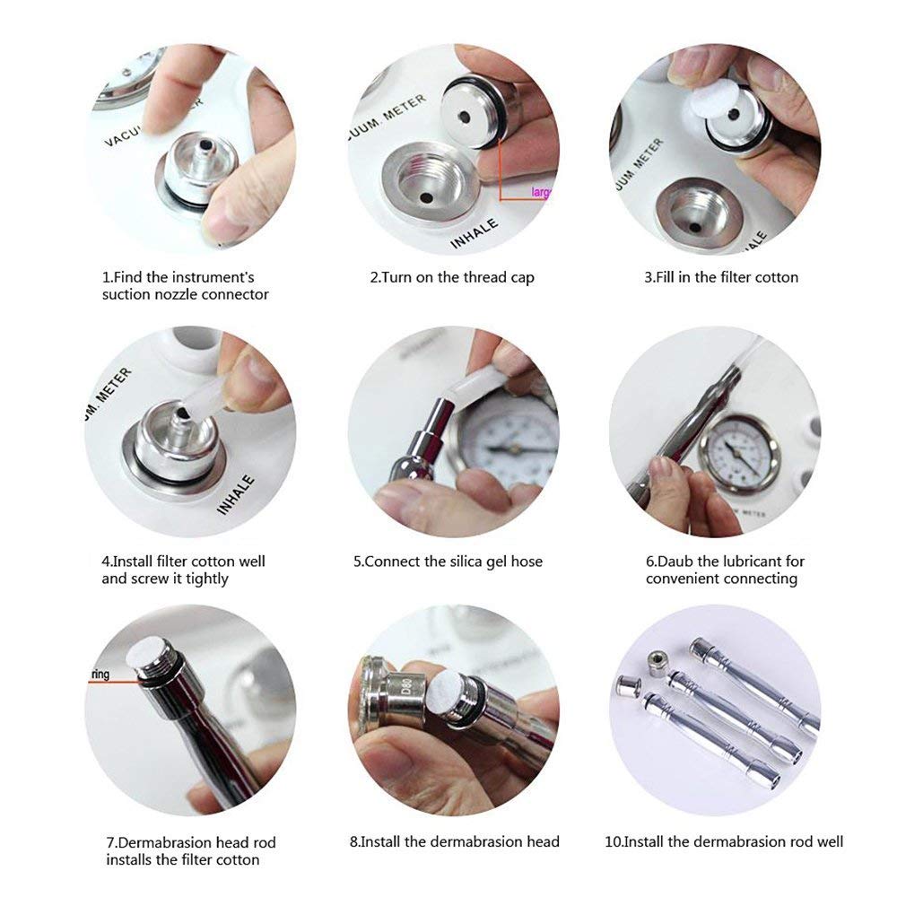 Professional Diamond Microdermabrasion Machine, Beauty Star 65-68cmhg Suction Power Professional Dermabrasion Facial Machine: Beauty