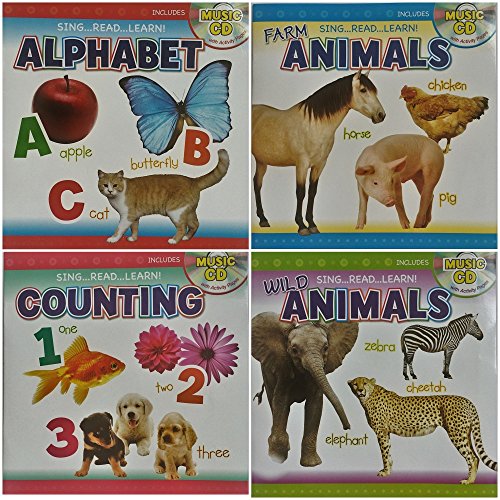 Educational Sing, Read, Learn Books and CDs, Counting, Alphabet, Farm and Wild Animals by Landoll