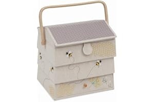Hobby Gift Novelty Sewing Craft Hobby Storage Box, Embroidered, Bee Hive with Drawer